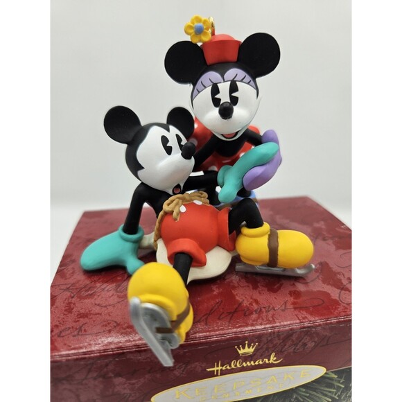 1997 MICKEY MOUSE MINNIE New Pair of Skates Disney Hallmark Christmas Ornament - Picture 3 of 11